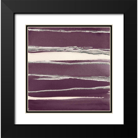 Silver Rose II Purple Black Modern Wood Framed Art Print with Double Matting by Paschke, Chris