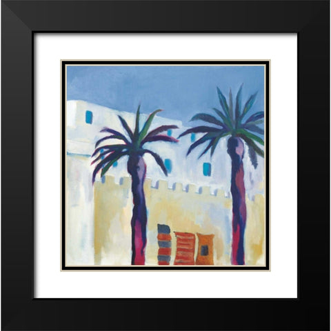 Palm Trees and Rugs Black Modern Wood Framed Art Print with Double Matting by Clark, Michael