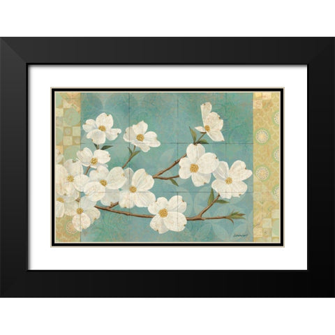 Kimono Blossoms Black Modern Wood Framed Art Print with Double Matting by Lovell, Kathrine