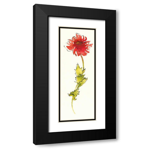Peony Form Poppies II Black Modern Wood Framed Art Print with Double Matting by Novak, Shirley