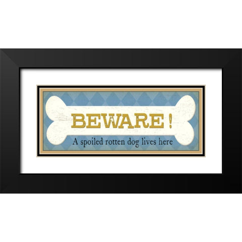 Beware Black Modern Wood Framed Art Print with Double Matting by Pela