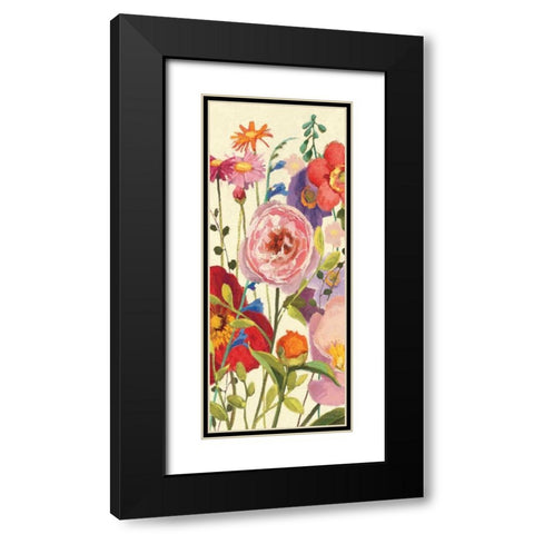 Couleur Printemps II Panel I Black Modern Wood Framed Art Print with Double Matting by Novak, Shirley