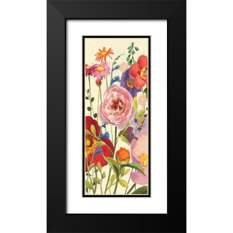 Couleur Printemps II Panel I Black Modern Wood Framed Art Print with Double Matting by Novak, Shirley