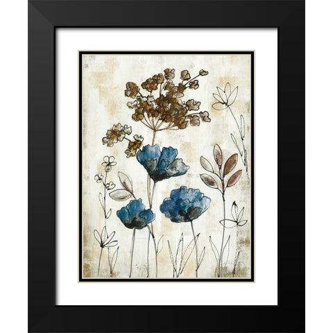 Botanical Trio II Neutral Crop Black Modern Wood Framed Art Print with Double Matting by Vassileva, Silvia