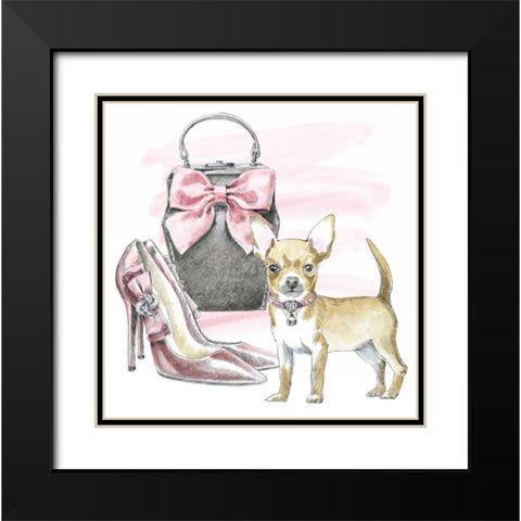 Glamour Pups I Black Modern Wood Framed Art Print with Double Matting by Grove, Beth