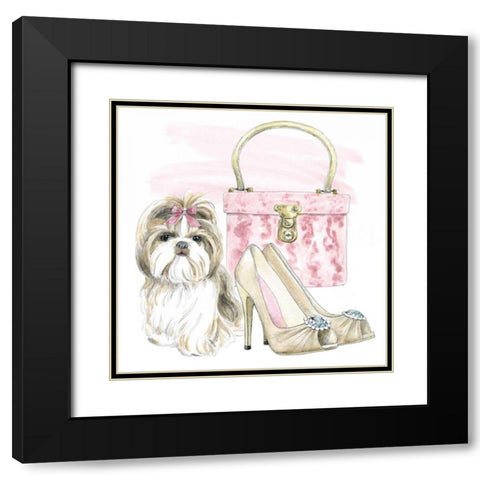 Glamour Pups II Black Modern Wood Framed Art Print with Double Matting by Grove, Beth
