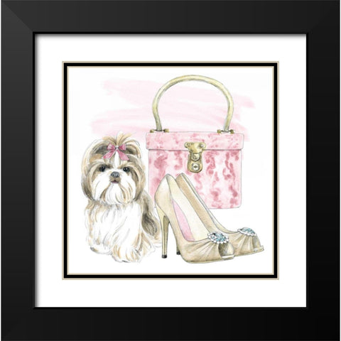 Glamour Pups II Black Modern Wood Framed Art Print with Double Matting by Grove, Beth