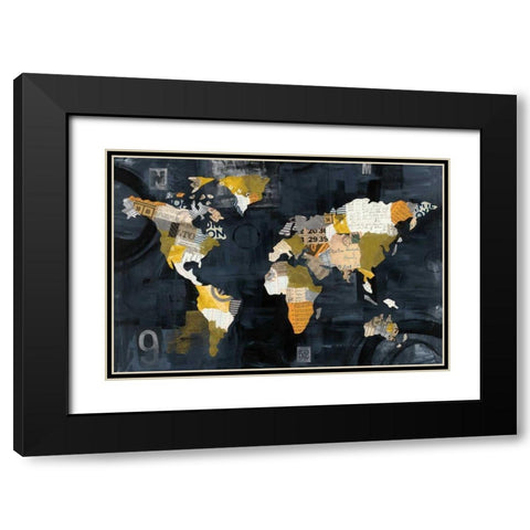 Golden World Black Modern Wood Framed Art Print with Double Matting by Prahl, Courtney
