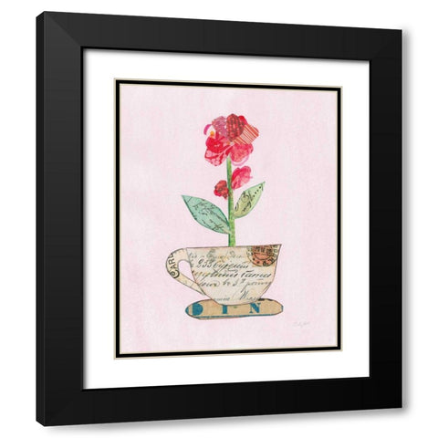 Teacup Floral IV Black Modern Wood Framed Art Print with Double Matting by Prahl, Courtney