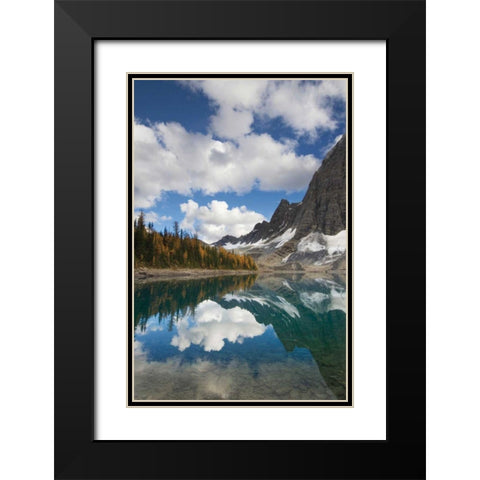 Floe Lake Reflection I Black Modern Wood Framed Art Print with Double Matting by Majcrowicz, Alan