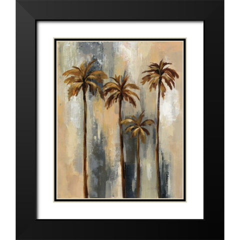 Palm Trees II Black Modern Wood Framed Art Print with Double Matting by Vassileva, Silvia