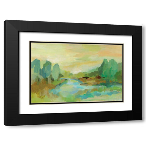 Jade Forest Black Modern Wood Framed Art Print with Double Matting by Vassileva, Silvia