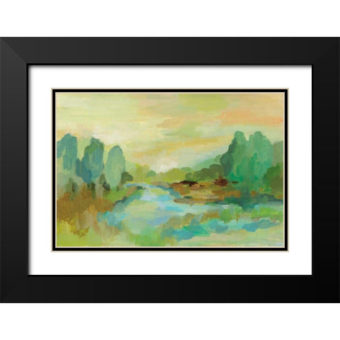 Jade Forest Black Modern Wood Framed Art Print with Double Matting by Vassileva, Silvia