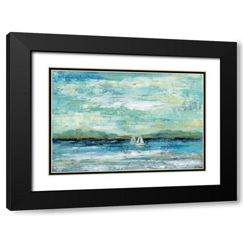 Calm Lake Black Modern Wood Framed Art Print with Double Matting by Vassileva, Silvia