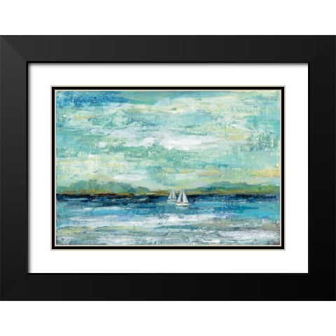 Calm Lake Black Modern Wood Framed Art Print with Double Matting by Vassileva, Silvia