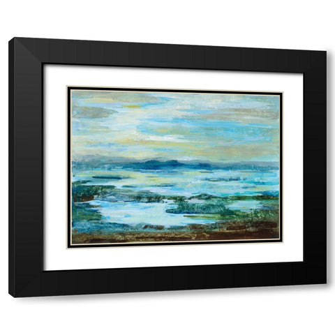 Northern Lake Black Modern Wood Framed Art Print with Double Matting by Vassileva, Silvia