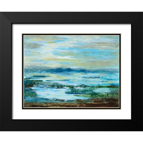 Northern Lake Black Modern Wood Framed Art Print with Double Matting by Vassileva, Silvia