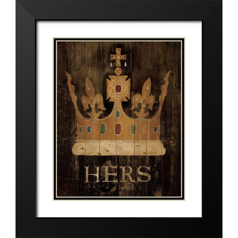 Her Majestys Crown with Word Black Modern Wood Framed Art Print with Double Matting by Tillmon, Avery