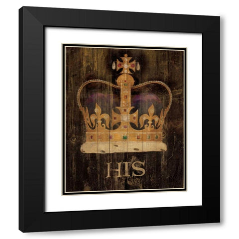 His Majestys Crown with word Black Modern Wood Framed Art Print with Double Matting by Tillmon, Avery