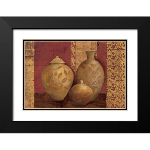 Aegean Vessels on Spice Black Modern Wood Framed Art Print with Double Matting by Tillmon, Avery