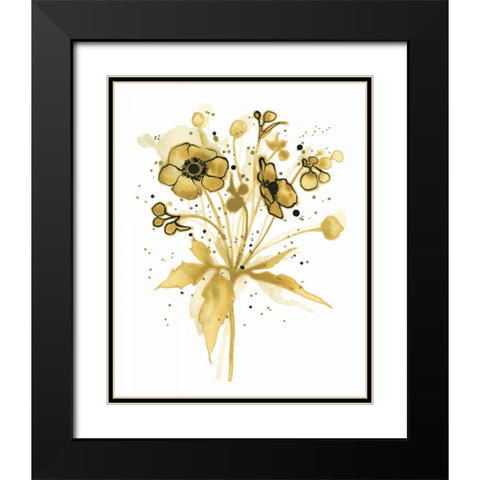 Celebration d Or I with Gray Black Modern Wood Framed Art Print with Double Matting by Novak, Shirley
