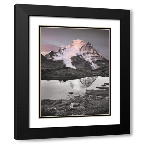 Mount Robson BW with Color Black Modern Wood Framed Art Print with Double Matting by Majchrowicz, Alan
