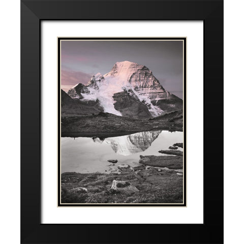 Mount Robson BW with Color Black Modern Wood Framed Art Print with Double Matting by Majchrowicz, Alan