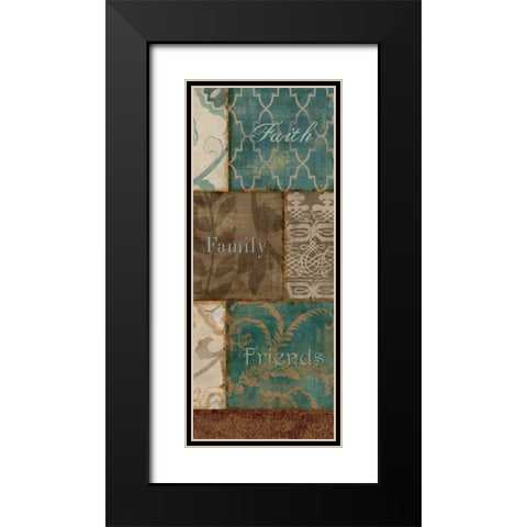 Faith Family Friends Black Modern Wood Framed Art Print with Double Matting by Pela