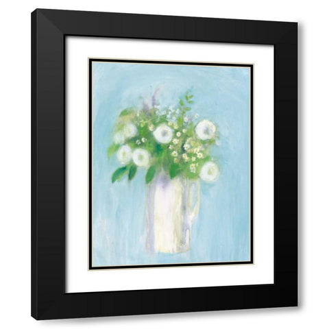 Alloway Blossom on Blue Black Modern Wood Framed Art Print with Double Matting by Clark, Michael