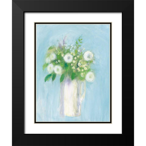 Alloway Blossom on Blue Black Modern Wood Framed Art Print with Double Matting by Clark, Michael