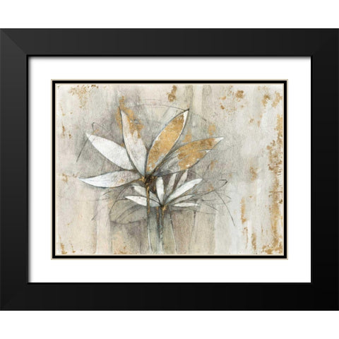 Windflowers Gold Black Modern Wood Framed Art Print with Double Matting by Tillmon, Avery