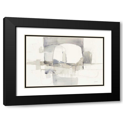 Improvisation 1 Gray Black Modern Wood Framed Art Print with Double Matting by Schick, Mike