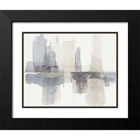 Improvisation II Gray Crop Black Modern Wood Framed Art Print with Double Matting by Schick, Mike