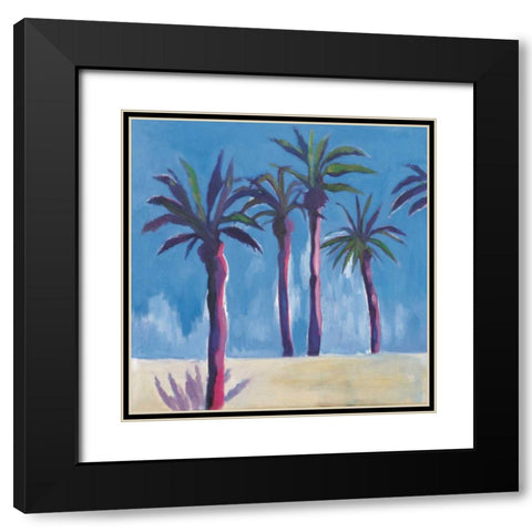 Palm Trees Morocco Crop with Pink Black Modern Wood Framed Art Print with Double Matting by Clark, Michael