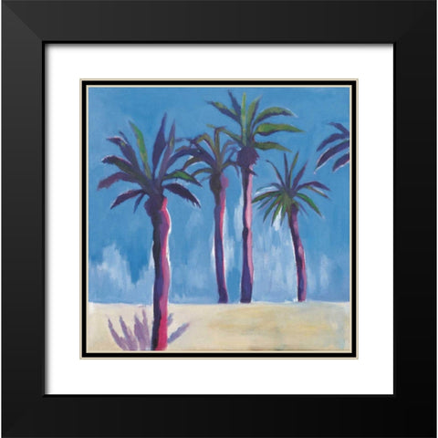 Palm Trees Morocco Crop with Pink Black Modern Wood Framed Art Print with Double Matting by Clark, Michael
