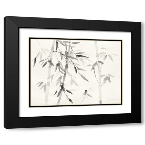 Bamboo Leaves III Black Modern Wood Framed Art Print with Double Matting by Danhui, Nai