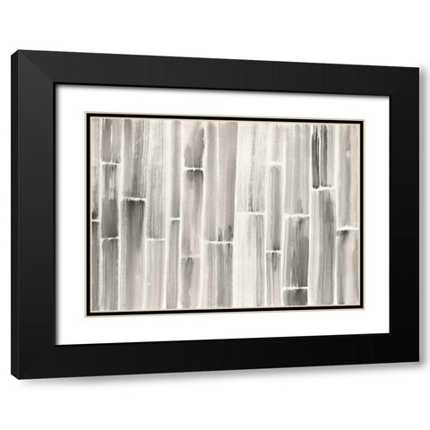 Bamboo Pattern Black Modern Wood Framed Art Print with Double Matting by Nai, Danhui