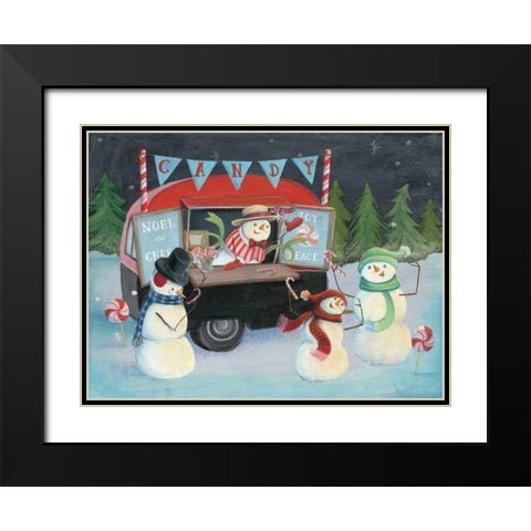 Christmas on Wheels I Light Black Modern Wood Framed Art Print with Double Matting by Urban, Mary