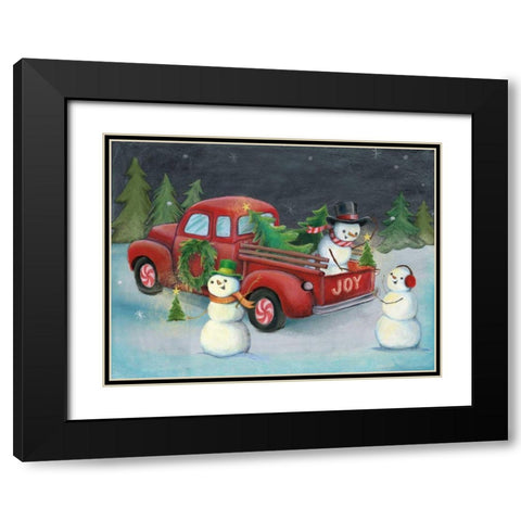 Christmas on Wheels II Light Black Modern Wood Framed Art Print with Double Matting by Urban, Mary