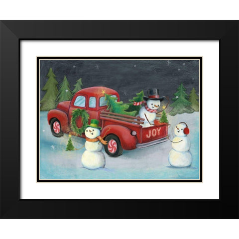 Christmas on Wheels II Light Black Modern Wood Framed Art Print with Double Matting by Urban, Mary