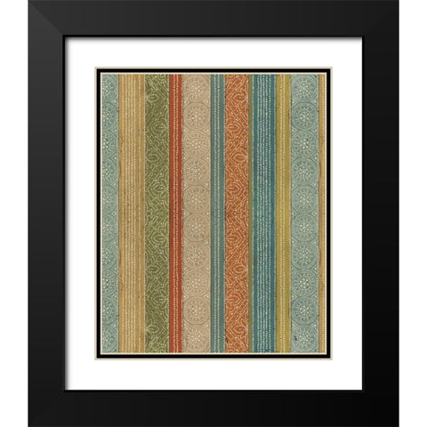 Tribal Dots Color Pattern Black Modern Wood Framed Art Print with Double Matting by Brissonnet, Daphne