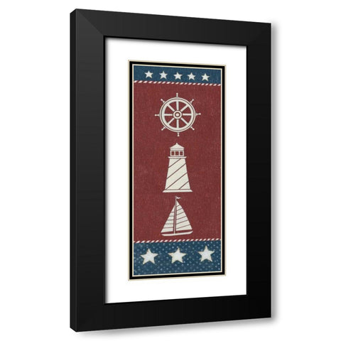 Coastal Americana Panel II Black Modern Wood Framed Art Print with Double Matting by Brown, David Carter