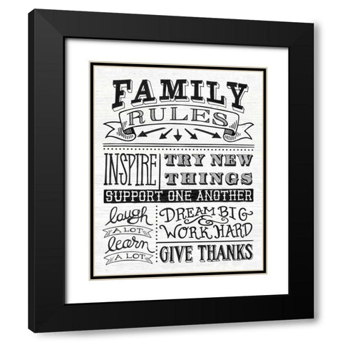 Family Rules II Black Modern Wood Framed Art Print with Double Matting by Urban, Mary