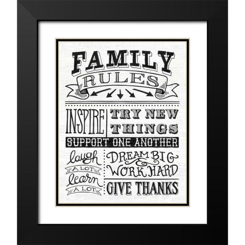 Family Rules II Black Modern Wood Framed Art Print with Double Matting by Urban, Mary