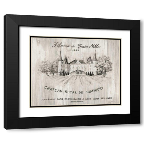 Chateau Chambort on Wood Black Modern Wood Framed Art Print with Double Matting by Nai, Danhui