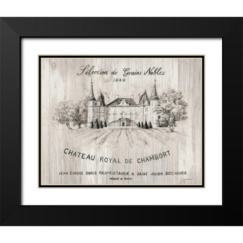 Chateau Chambort on Wood Black Modern Wood Framed Art Print with Double Matting by Nai, Danhui