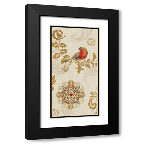 Bird Rainbow Red Panel Black Modern Wood Framed Art Print with Double Matting by Brissonnet, Daphne