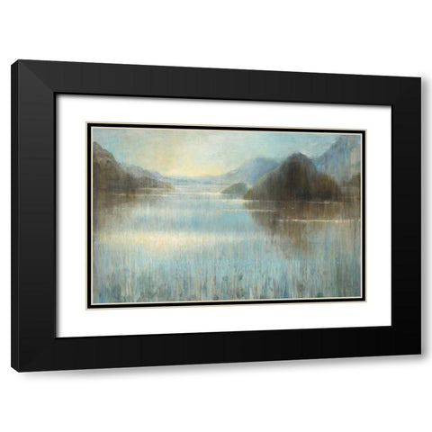 Through the Mist Crop Black Modern Wood Framed Art Print with Double Matting by Nai, Danhui