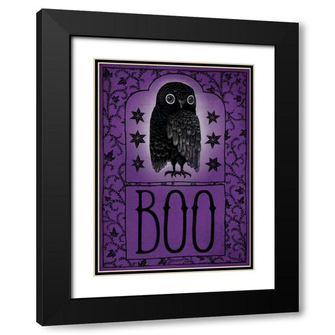 Vintage Halloween Boo Black Modern Wood Framed Art Print with Double Matting by Miller, Sara Zieve