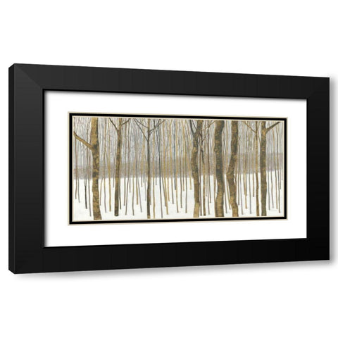 Woods in Winter Gold Black Modern Wood Framed Art Print with Double Matting by Lovell, Kathrine